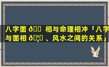 八字面 🐠 相与命理相冲「八字与面相 🦁 、风水之间的关系」